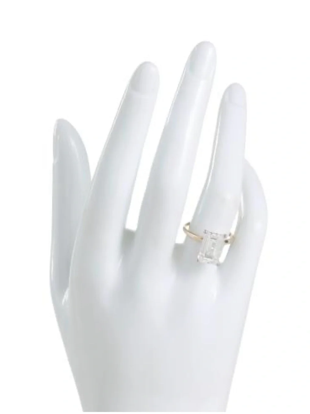 Lab-grown by guild! Msde in usa 14kt gold lab-grown diamond emerald cut ring.
